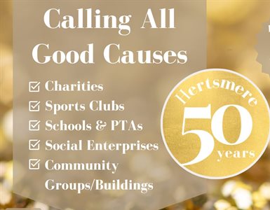Hertsmere is celebrating its 50th anniversary this year and your charity could win £250 if they sign up to Hertsmere Community Lottery and go live by Tuesday 18 June.