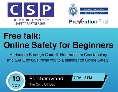 Hertsmere residents keen to brush up on their internet skills, or even take the online plunge, can learn how to stay e-safe with our free beginner's talk.