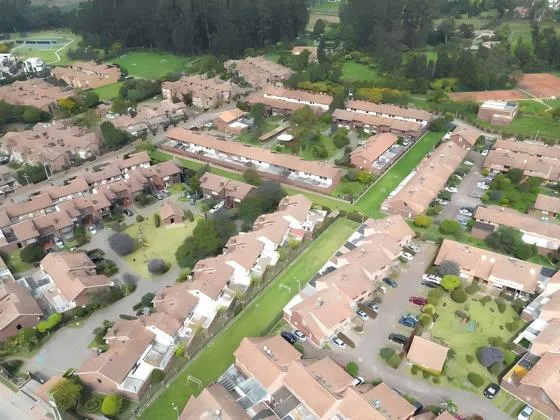 Aerial view of houses