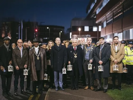 The procession group with their lanterns